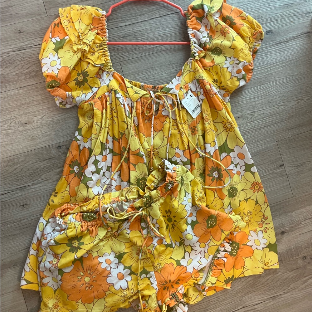 Floral Yellow and Orange free people set